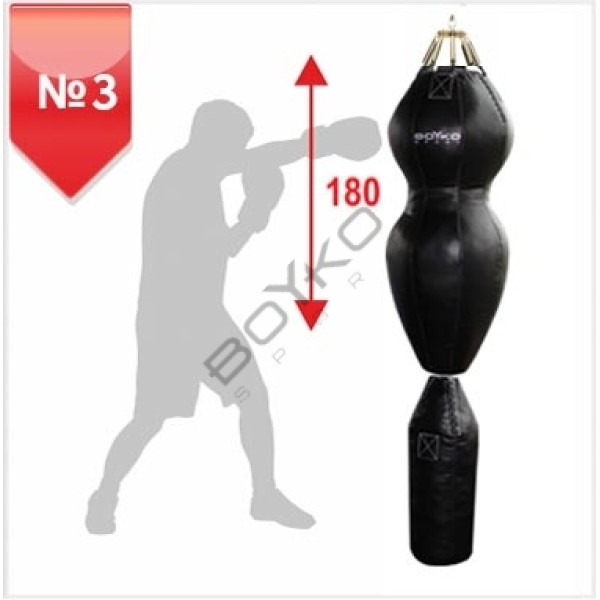 Боксерский мешок Бойко-Спорт (силуэт) №3 из ременной кожи 40 x 180 см, 60-70 кг