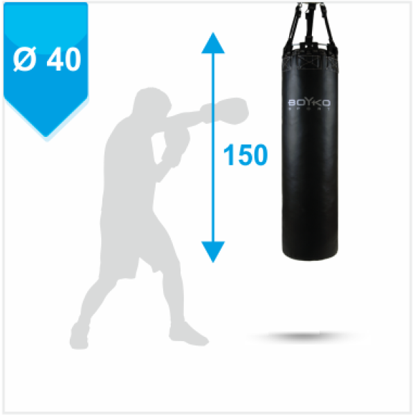Боксерский мешок Бойко-Спорт ПВХ 40 x 150 см, 45-55 кг