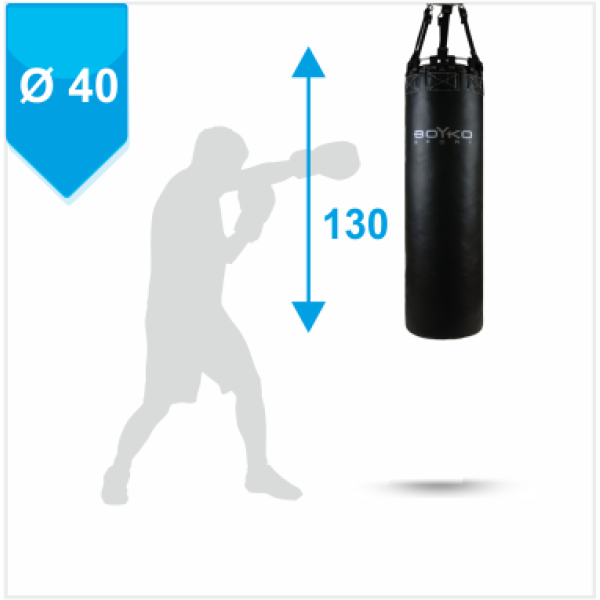 Боксерский мешок Бойко-Спорт ПВХ 40 x 130 см, 35-50 кг
