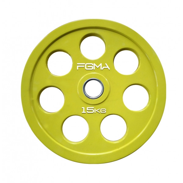 Диск (млинець) для штанги гумовий REVOLVER FGMA Color 15 кг ТК 005