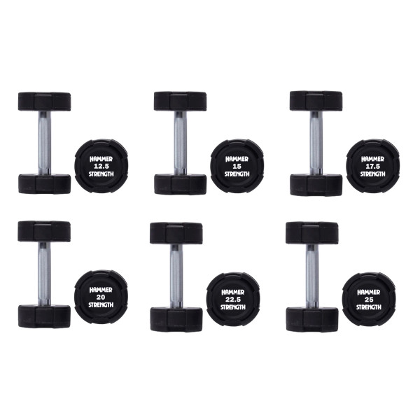 Гантельний ряд 12.5-25 кг Hammer Strength TPU (6 пар) 225 кг