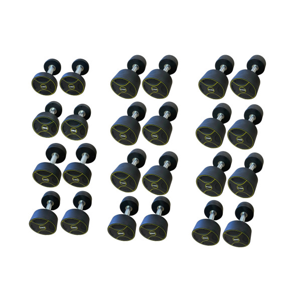Уретановий гантельний ряд Generation Fitness FF51D4B-2,5/30kg (12 пар) 390 кг