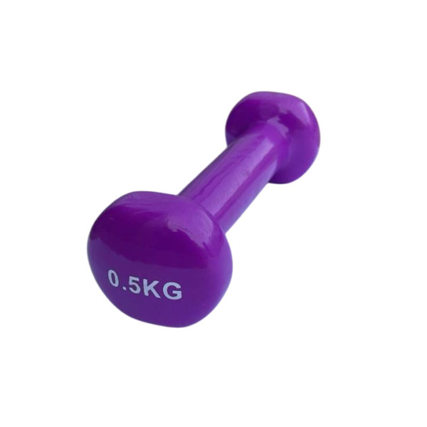 Гантель для фітнесу з вініловим покриттям Generation Fintess FF51D3B-0.5kg (фіолетова)