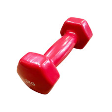 Гантель для фітнесу з вініловим покриттям Generation Fitness FF51D3A-2kg (червоний)