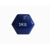 Гантель для фітнесу з вініловим покриттям Generation Fitness FF51D3A-3kg (синій)