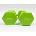 Гантель для фітнесу з вініловим покриттям Generation Fitness FF51D3A-4kg (зелений)