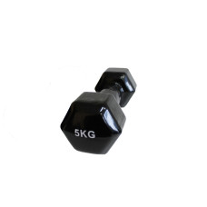 Гантель для фітнесу з вініловим покриттям Generation Fitness FF51D3A-5kg (чорний)