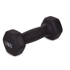 Гантель для фітнесу з неопреновим покриттям Generation Fitness FF51D4A-1.5kg (чорний)