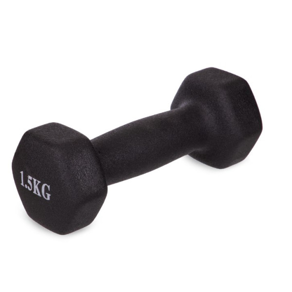 Гантель для фітнесу з неопреновим покриттям Generation Fitness FF51D4A-1.5kg (чорний)