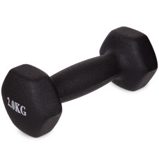 Гантель для фітнесу з неопреновим покриттям Generation Fitness FF51D4A-2kg (чорний)