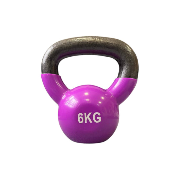 Гиря чавунна з вініловим покриттям 6 кг (фіолетова) Generation Fitness FF51F1A-6kg